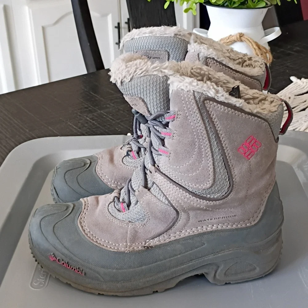 Columbia Gray and Pink Snow Boots